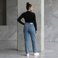 blue denim cargo pants