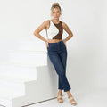 Women's straight-fit blue jeans