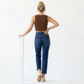 Women's straight-fit blue jeans