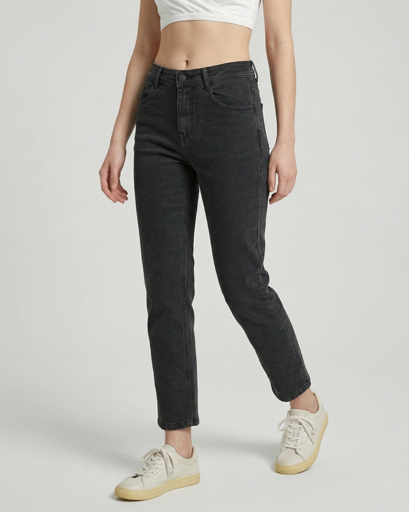 Women Jean High-Rise Straight Fit Jeans