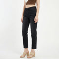 women's black high-rise slim-fit jean