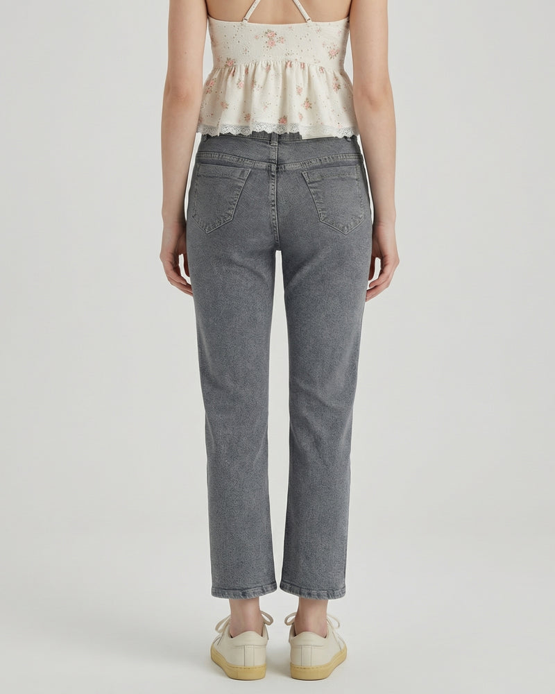 Women's Grey Plain jeans