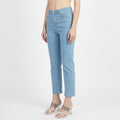 light blue straight-leg jeans