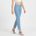 light blue straight-leg jeans