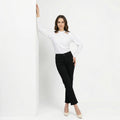 Women's Black Mini Flared Fit High-Rise Jeans