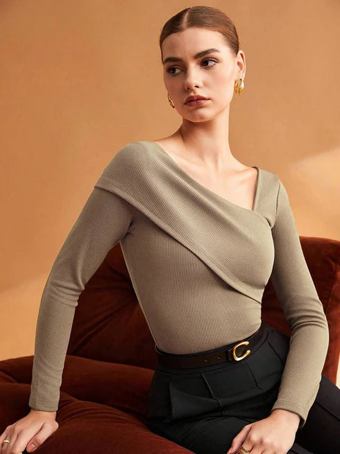 Women Ribbed Cotton Fitted Top