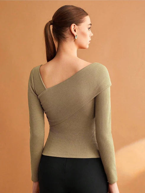 Women Ribbed Cotton Fitted Top