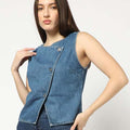 Washed Relaxed Fit Round-Neck Top