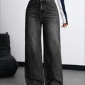 Women Relaxed Fit High Rise Black Jeans