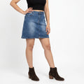 Classic Medium Wash Denim Mini Skirt