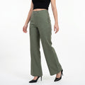 Chic Olive Green High-Rise Trousers