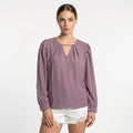 Elegant V-Neck Crop Top in Dusty Purple