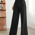 Women's Black Relaxed fit Wide-Leg Jeans