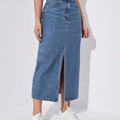 Women Solid Dark Blue Skirt