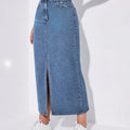 Women Solid Dark Blue Skirt