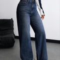 Women Relaxed Fit High Rise Blue Jeans