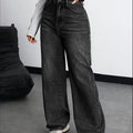 Women Relaxed Fit High Rise Black Jeans