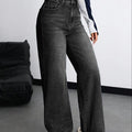Women Relaxed Fit High Rise Black Jeans