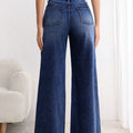 Women Loose Fit High Rise Blue Jeans