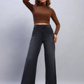 Women Flared High Rise Black Jeans