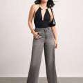 Women Loose Fit High Rise Grey Jeans