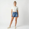 Vintage Wash Distressed Denim Shorts