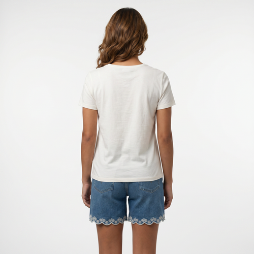 Classic White Keyhole Detail T-Shirt