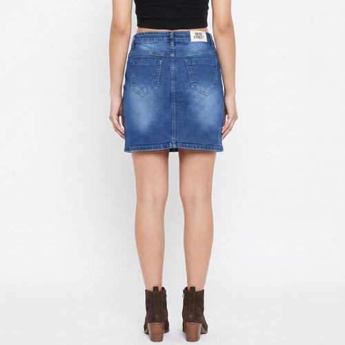 Classic Medium Wash Denim Mini Skirt