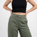 Chic Olive Green High-Rise Trousers