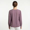 Elegant V-Neck Crop Top in Dusty Purple
