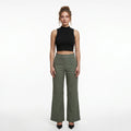 Chic Olive Green High-Rise Trousers