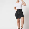 Cotton Lycra Denim A-Line Skirt
