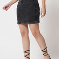 Cotton Lycra Denim A-Line Skirt