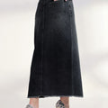 Washed Denim Maxi Pencil Skirts