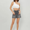 Denim Straight Mini Skirt