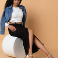 Denim Maxi Straight Skirts