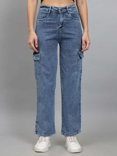 Women's wide-leg cargo pants with insert pockets