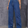 Women High Waisted Stretch Denim Wide Leg Jeans