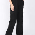 Women's black denim cargo pants