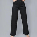 Women's black ankle straight pants