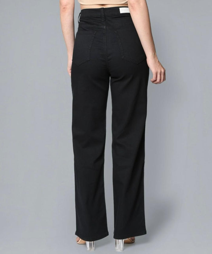 Women's black ankle straight pants