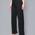 Women's black ankle straight pants