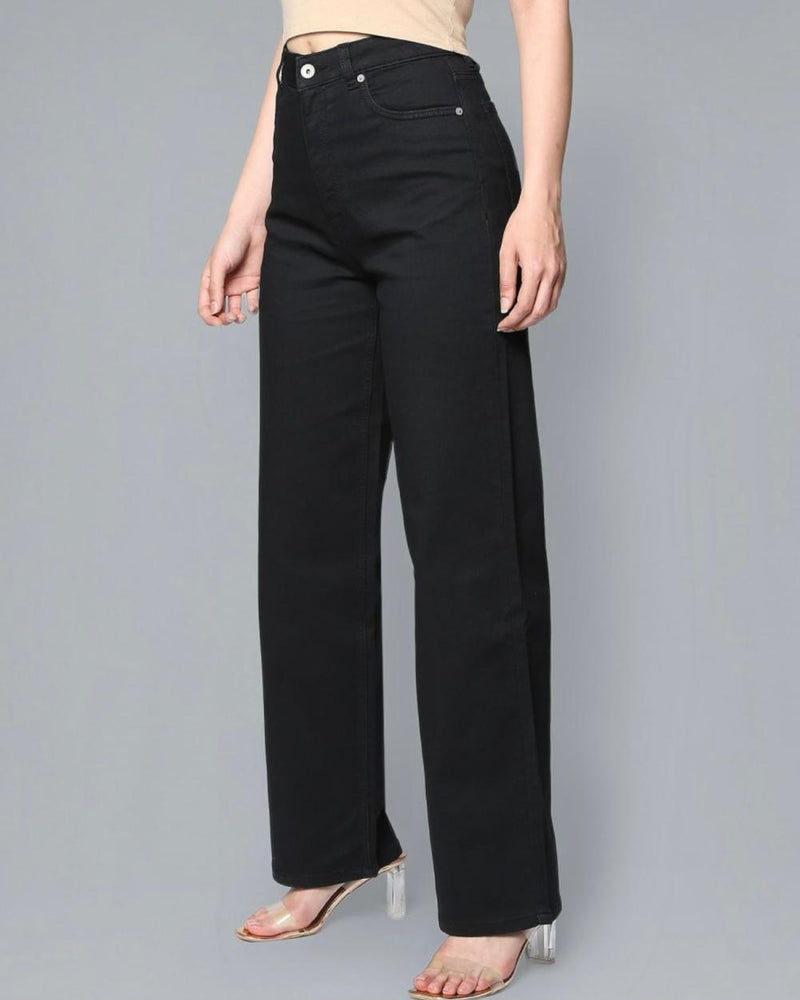 Women's black ankle straight pants