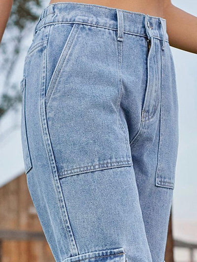 Women's upper heights high-rise straight denim baker pants