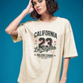 Women Printed Drop-Shoulder Sleeves T-shirt