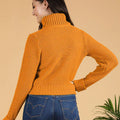 Women Turtle Neck Crop Pullover