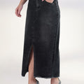 Washed Denim Maxi Pencil Skirts