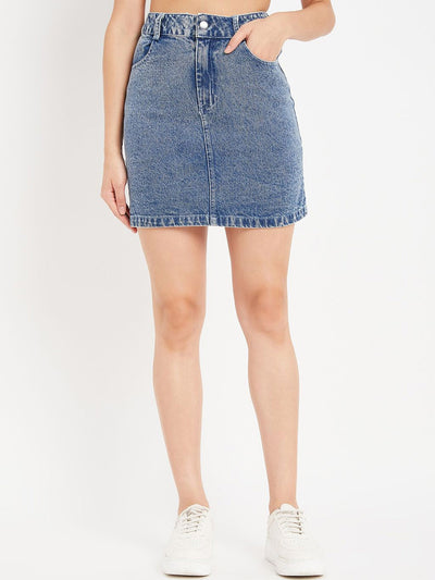 High Waisted A-Line Mini Skirt
